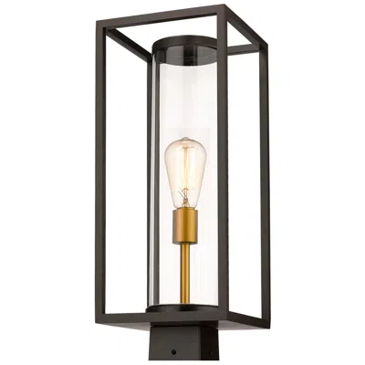 Z-lite Outdoor Post Mount Fixture In Deep Bronze + Outdoor Brass Finish