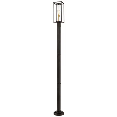 Z-lite Outdoor Post Mounted Fixture In Deep Bronze + Outdoor Brass Finish