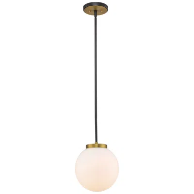 Z-lite Parsons By  Matte Black + Olde Brass 10 Inch 1 Light Pendant