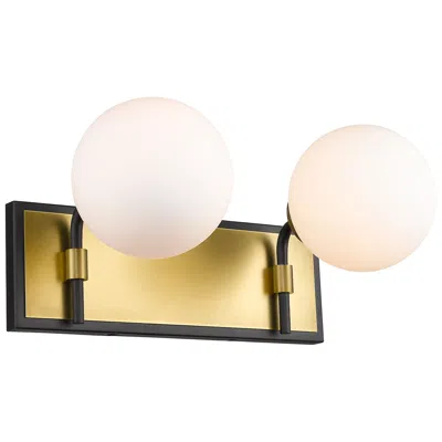 Z-lite Parsons By  Matte Black + Olde Brass 16 Inch 2 Light Vanity