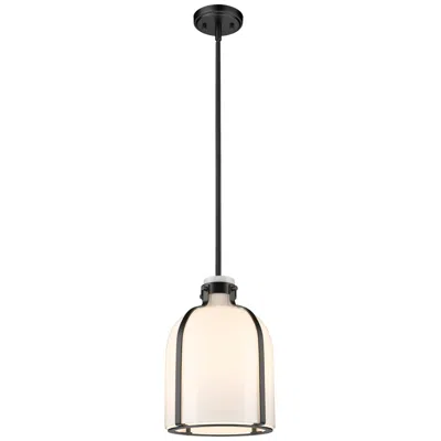 Z-lite Pearson 9 3/4" Wide Matte Black And Opal Glass Mini Pendant