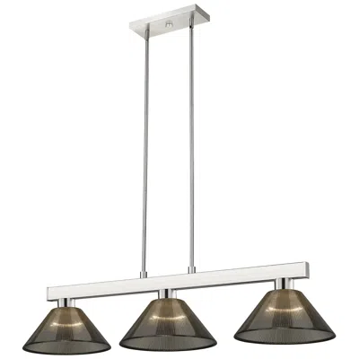Z-lite Players By  Brushed Nickel 3 Light Billiard Light