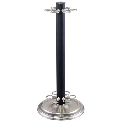 Z-lite Players Cue Stand In Matte Black + Brushed Nickel