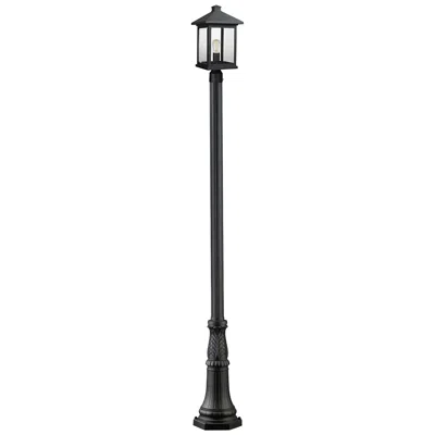 Z-lite Portland 112 1/4" High Black Outdoor Post Light With Base