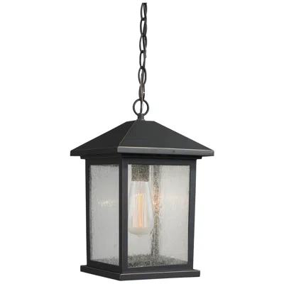 Z-lite Portland 13 1/2"h Oil-rubbed Bronze Outdoor Hanging Light