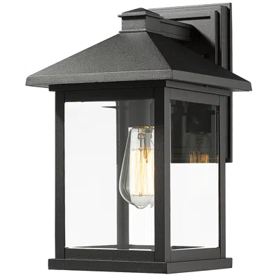 Z-lite Portland 15 3/4" Black Finish Traditional Outdoor Wall Light