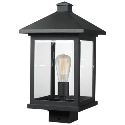 Z-lite Portland 17" High Black Finish Outdoor Lantern Post Light