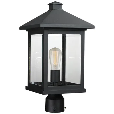 Z-lite Portland 18 1/2" High Black Metal Outdoor Lantern Post Light