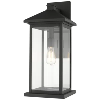 Z-lite Portland 22" High Black And Clear Glass Outdoor Wall Light