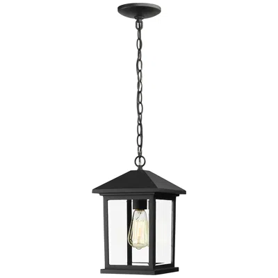 Z-lite Portland By  Black 8 Inch 1 Light Outdoor Chain Light