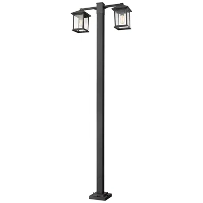 Z-lite Portland By  Black 99 Inch 2 Light Outdoor Post Mounted Fixture