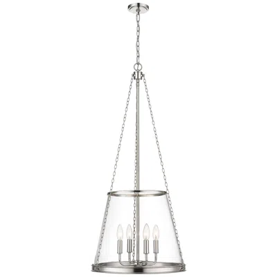 Z-lite Prescott 18" Wide Polished Nickel 4-light Chandelier
