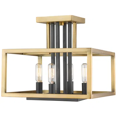 Z-lite Quadra 13" Wide Olde Brass And Bronze 4-light Ceiling Light