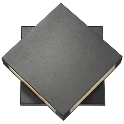 Z-lite Quadrate 11 1/4" High Black 2-light Led Outdoor Wall Light