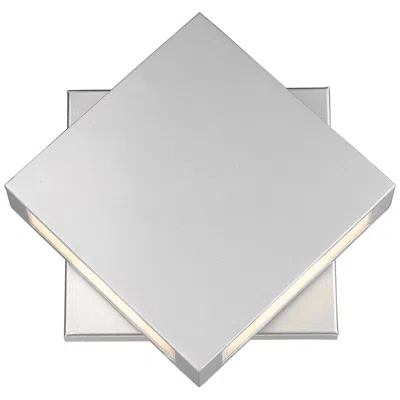 Z-lite Quadrate 11 1/4"h Silver 2-light Led Outdoor Wall Light