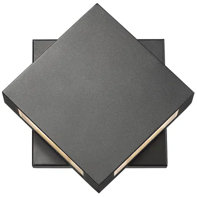 Z-lite Quadrate 9 1/4" High Black 2-light Led Outdoor Wall Light