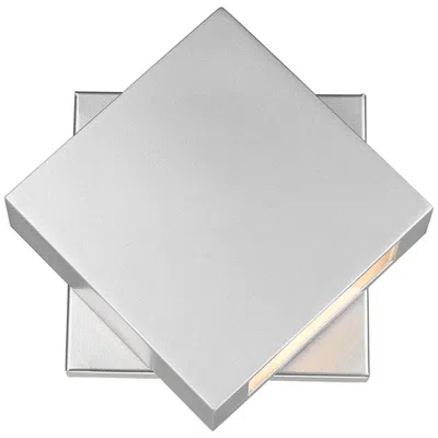 Z-lite Quadrate 9 1/4" High Silver Modern Led Outdoor Wall Light