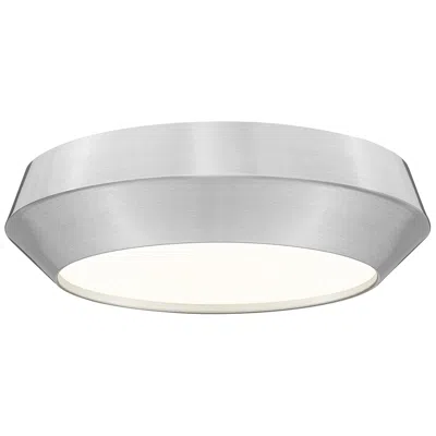 Z-lite Quasars By  12 Inch Brushed Nickel 1 Light Flush Mount In Silver