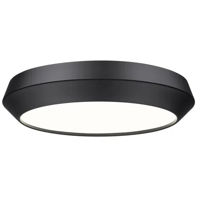 Z-lite Quasars By  16 Inch Matte Black 1 Light Flush Mount