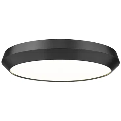 Z-lite Quasars By  20 Inch Matte Black 1 Light Flush Mount