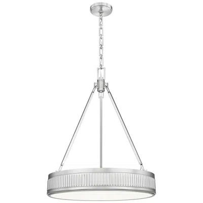 Z-lite Quinn By  22 Inch Satin Nickel 3 Light Pendant