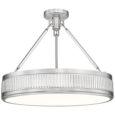 Z-lite Quinn Led-integrated 26 Inch Satin Nickel 3 Light Semi Flush Mount