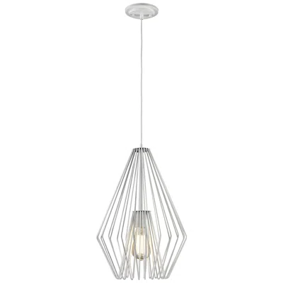Z-lite Quintus By  Gloss White 12.25 Inch 1 Light Mini Pendant