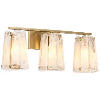 Z-lite Quorum Prestige 24"w Aged Brass 3-light Vanity Bath Light In Gold