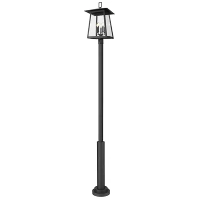 Z-lite Rainer 122" High Black Outdoor Post Light With Base