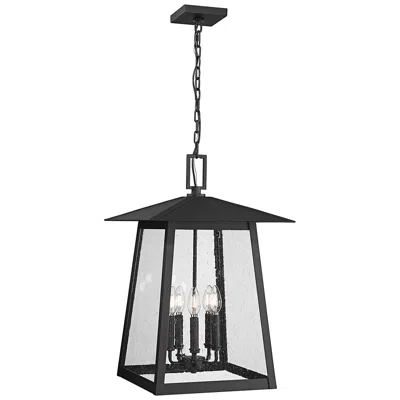 Z-lite Rainer 24" High Black 5-light Outdoor Hanging Light