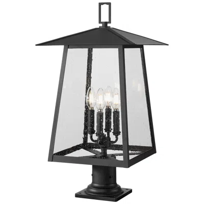 Z-lite Rainer 26 1/4" High Black 4-light Outdoor Pier Light