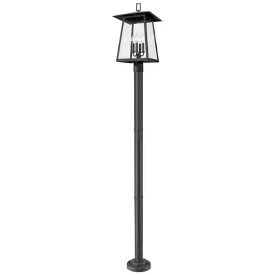 Z-lite Rainer By  Black 13.5 Inch 4 Light Outdoor Post Mounted Fixture