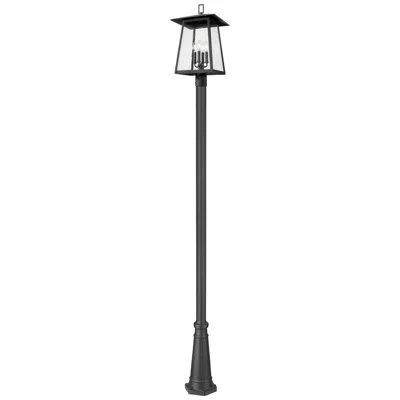 Z-lite Rainer By  Black 13.5 Inch 4 Light Outdoor Post Mounted Fixture