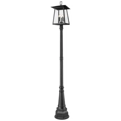 Z-lite Rainer By  Black 15.5 Inch 5 Light Outdoor Post Mounted Fixture