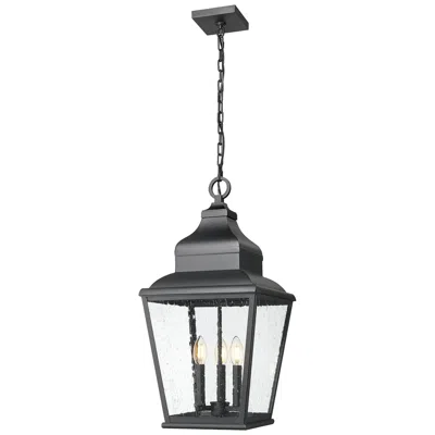 Z-lite Raphael By  Sand Black 3 Light Outdoor Chain Mount Ceiling Fixture