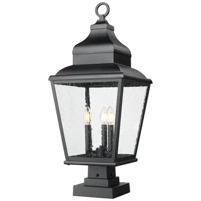 Z-lite Raphael By  Sand Black 3 Light Outdoor Pier Mounted Fixture