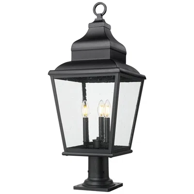 Z-lite Raphael By  Sand Black 3 Light Outdoor Pier Mounted Fixture