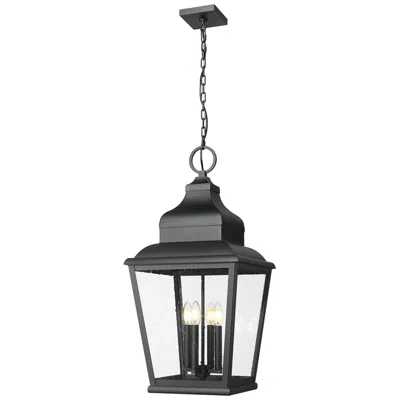 Z-lite Raphael By  Sand Black 4 Light Outdoor Chain Mount Ceiling Fixture