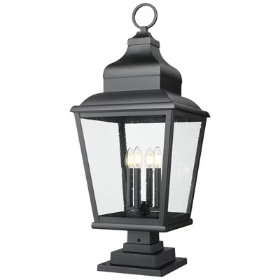 Z-lite Raphael By  Sand Black 4 Light Outdoor Pier Mounted Fixture
