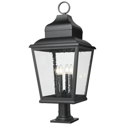 Z-lite Raphael By  Sand Black 4 Light Outdoor Pier Mounted Fixture