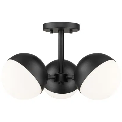 Z-lite Realm Sphere 17 1/4" Wide Matte Black 3-light Ceiling Light