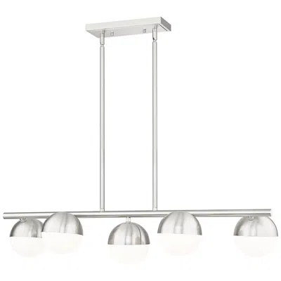 Z-lite Realm Sphere By  Brushed Nickel 42 Inch 5 Light Linear Chandelier