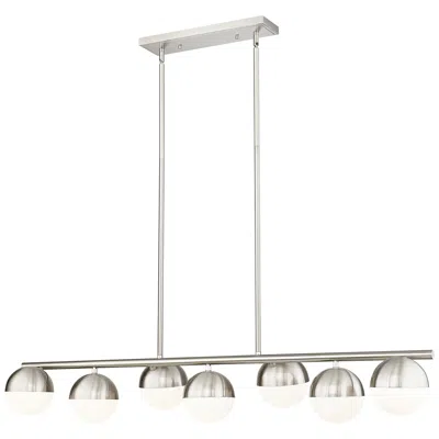 Z-lite Realm Sphere By  Brushed Nickel 54 Inch 7 Light Linear Chandelier