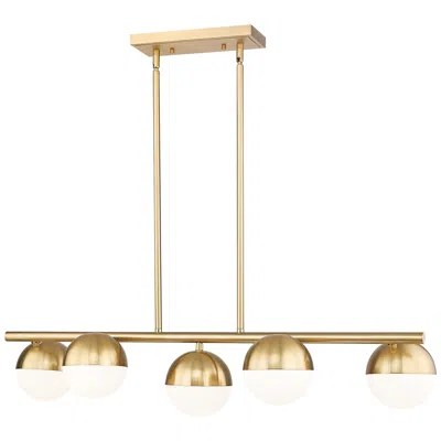 Z-lite Realm Sphere By  Modern Gold 42 Inch 5 Light Linear Chandelier