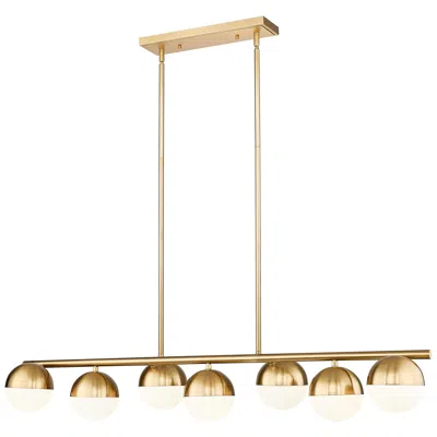 Z-lite Realm Sphere By  Modern Gold 54 Inch 7 Light Linear Chandelier