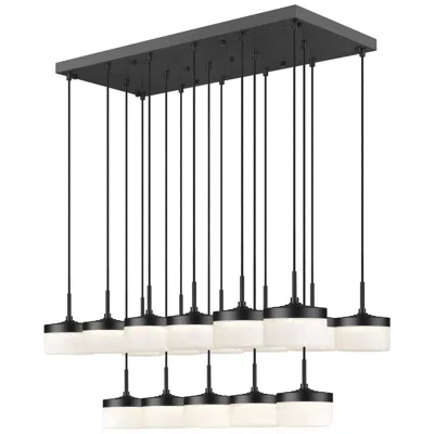 Z-lite Renaud By  46.75 Inch Matte Black 17 Light Linear Chandelier In Multi