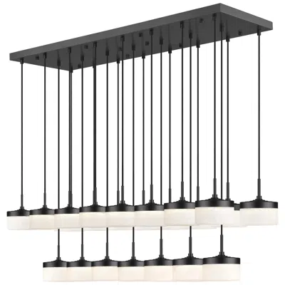 Z-lite Renaud By  58.75 Inch Matte Black 23 Light Linear Chandelier In Brown