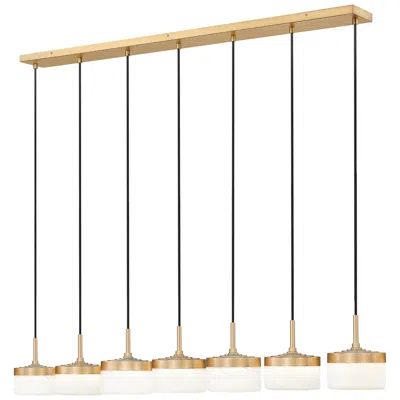 Z-lite Renaud By  58.75 Inch Modern Gold 7 Light Linear Chandelier In Multi