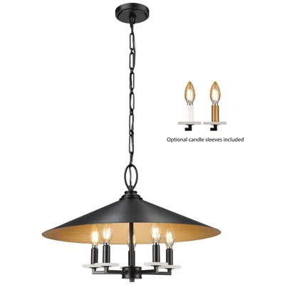Z-lite Rialto 22" Wide Matte Black 5-light Chandelier