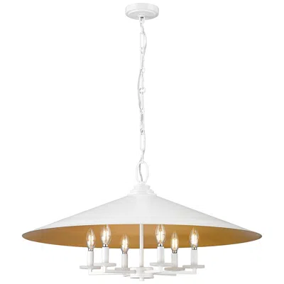 Z-lite Rialto By  Matte White 32 Inch 6 Light Pendant